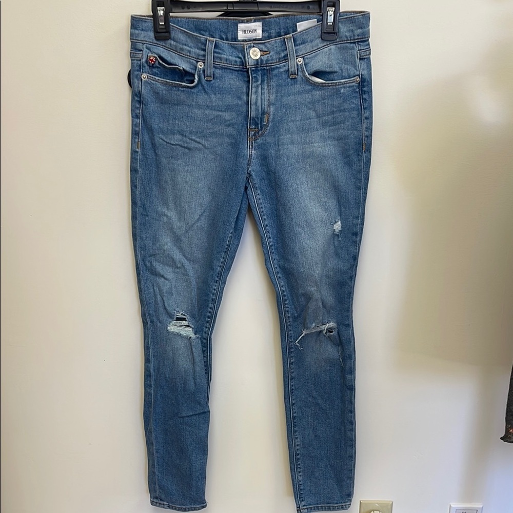 Hudson Jeans Blue Skinny Distressed Denim - Picture 2 of 7